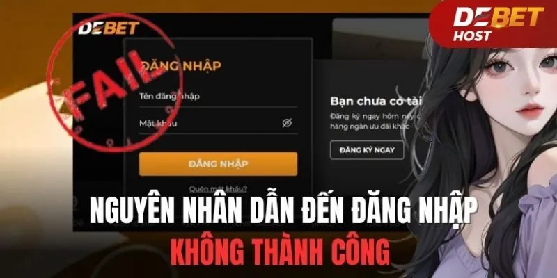 Nguyên nhân khiến người dùng đăng nhập DEBET thất bại